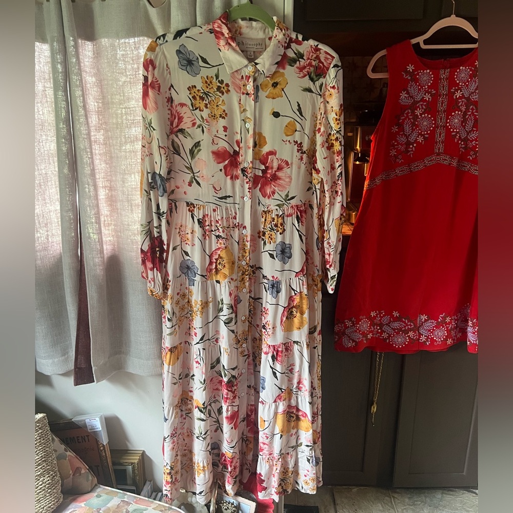 Philosophy Multicolor Floral Long Sleeve Dress